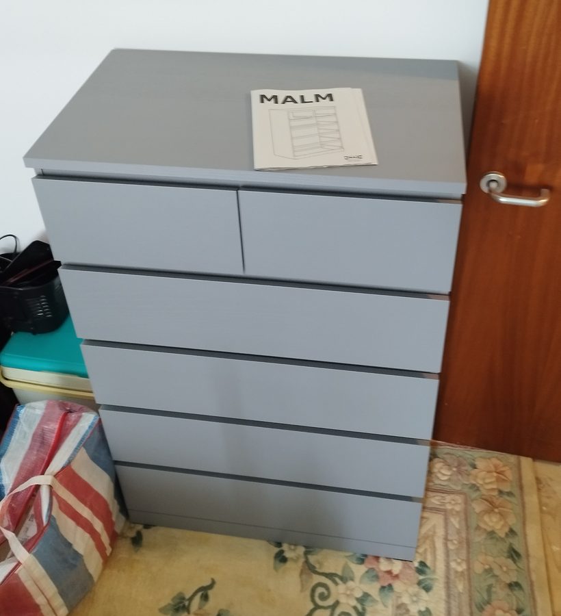 Assembled MALM chest of drawers